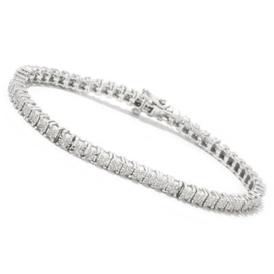127-084 - Diamond Treasures Sterling Silver 1.00ctw Diamond Bracelet