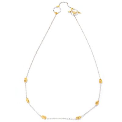 SS/PALL NECK TWO- TONE STATION w/ DOUBLE TOGGLE CLASP - 20"