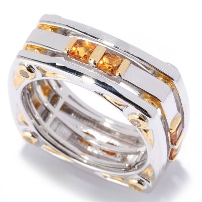 127-092 - Men's en Vogue II 1.52ctw Madeira Citrine & White Sapphire Eternity Band Ring