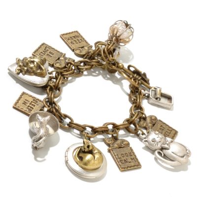 127-094 - Sweet Romance&trade; Gold-tone 6.5'' ''Things I Learned From My Cat'' Charm Bracelet 