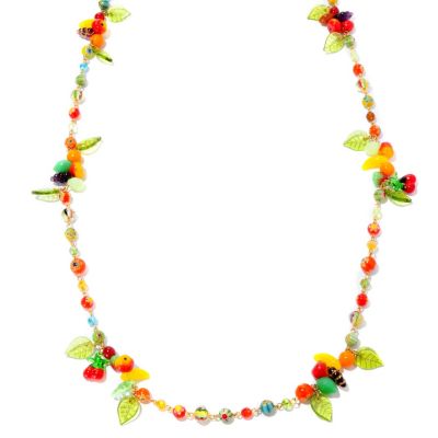 127-099 - Sweet Romance&trade; Gold-tone 52'' 1940s Inspired ''Fruit Salad'' Necklace 