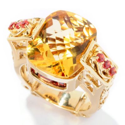 127-107 - Dallas Prince Designs 9.05ctw Yellow Citrine & Gemstone Tall Ring
