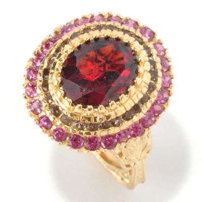 SS/YV SMKY AND GARNET RING