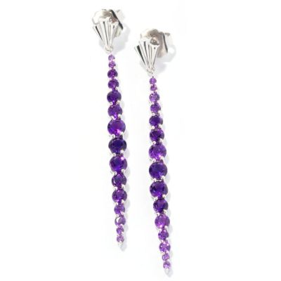 127-116 - Dallas Prince Designs Sterling Silver 2.75'' 5.96ctw Gemstone Drop Earrings
