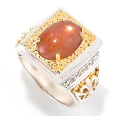 127-125 - Men's en Vogue II 10.11ctw Sunstone & White Sapphire Ring