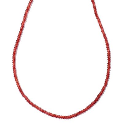 127-127 - Gem Insider Sterling Silver 18'' Garnet Bead Necklace