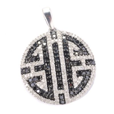 SS 1.25CTW BLACK & WHITE DIAMOND PENDANT