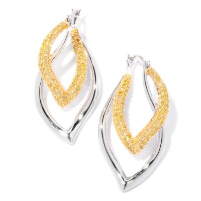 127-181 - Diamond Treasures Sterling Silver 0.70ctw Fancy Color Diamond Marquise Earrings