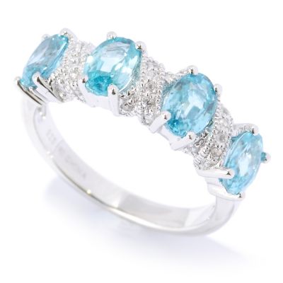 SS/PLAT RING BLUE ZIRCON
