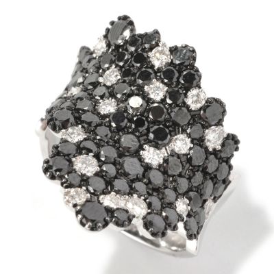 127-195 - EFFY 14K White Gold 2.75ctw Black & White Diamond Freeform Ring