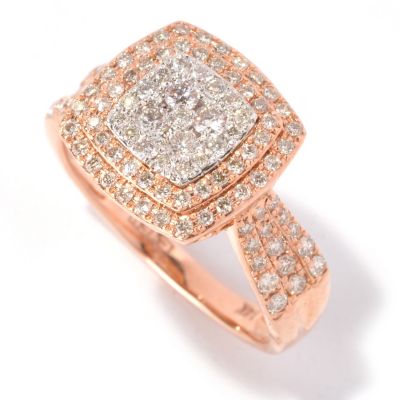 EFFY 14K WHITE/ ROSE GOLD DIAMOND RING