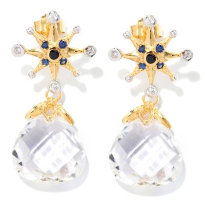 127-215 - Colette 19.82ctw Rock Crystal & Multi Gemstone ''Galaxia'' Earrings 