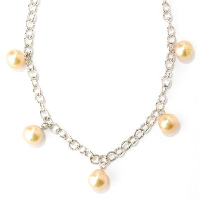 SS 18" 11-12mm GOLDEN SOUTH SEA CHAIN LINK NECKLACE