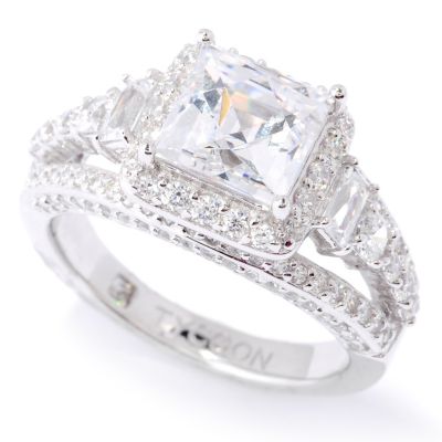 127-252 - TYCOON for Brilliante&reg; Platinum Embraced 3.34 DEW Square Cut Halo Ring