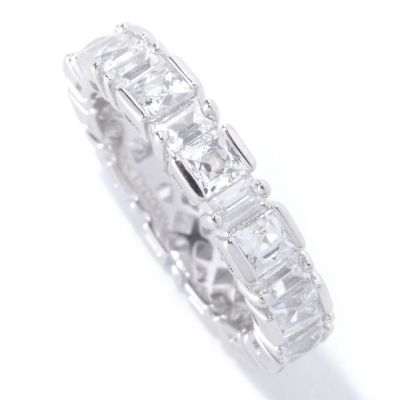 TYCOON SS/PLAT SQUARE AND RECTANGULAR TENSION SET ETERNITY BAND RING