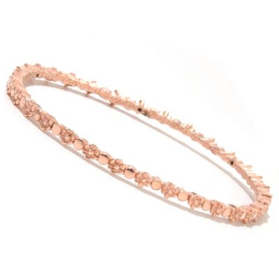 14K ORO VITA ELECTROFORM CORONA DI FIORI BANGLE -