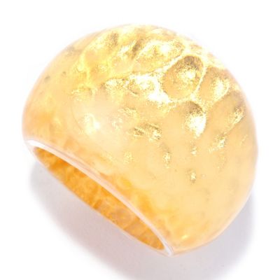 127-286 - Italian Designs with Stefano 24K "Oro Puro" Gold Foil Hammered Ring