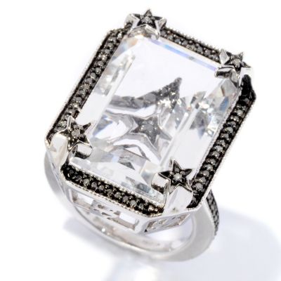 127-288 - Glenn Bradford 16.07ctw Quartz & Diamond ''Francesca II'' Ring 