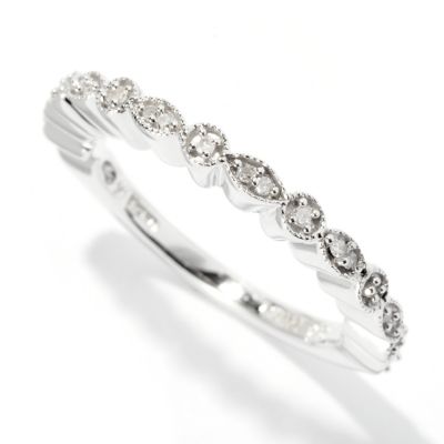 SS/PLAT RING .10CT DIAMOND "REBECCA" STACK