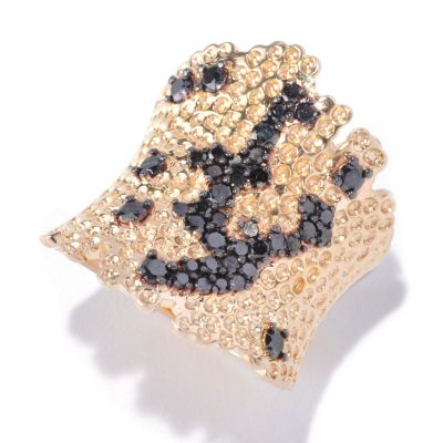 14K YG VERMEIL BLACK DIAMOND RING