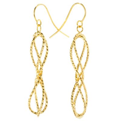 14K BALLERINA TWISTED DANGLE EARRINGS