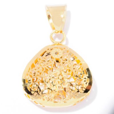 127-398 - Italian Designs with Stefano 14K Gold Ricami Modified Teardrop Pendant