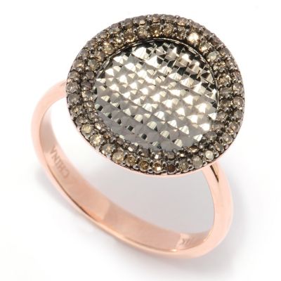 127-447 - Diamond Treasures 14K Rose Gold 0.33ctw Mocha Diamond Circle Ring