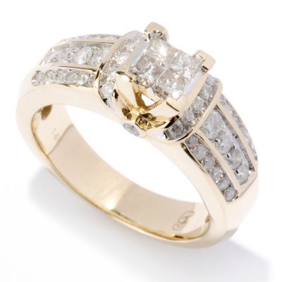 127-463 - Diamond Treasures 14K Gold 1.00ctw Diamond Cluster Solitaire Ring