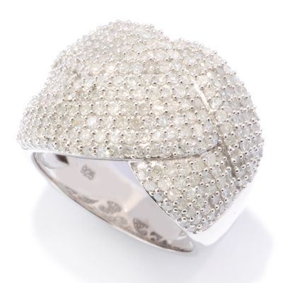 SS CROSS OVER DIAMOND RING