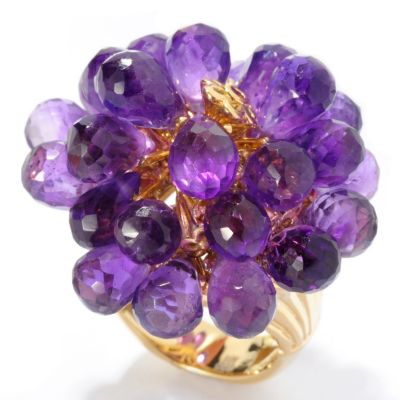 KA - SS/18KGP RING AMETHYST BRIOLETTE