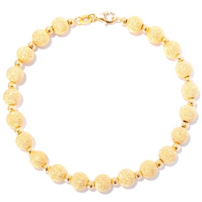 18K PAVE AND POLISHED BEAD BRACELET