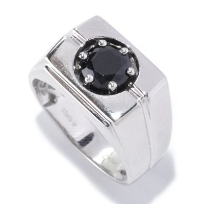 127-540 - Gem Treasures Men's Sterling Silver 1.35ctw Spinel Rectangle Ring