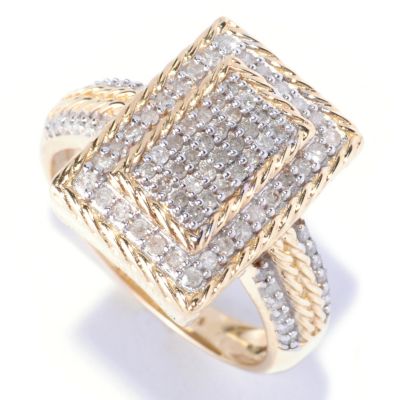 127-542 - Diamond Treasures 14K Gold 0.52ctw Diamond Rectangle Ring