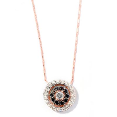 14K CHOICE BLK AND WHITE DIAMOND PEND