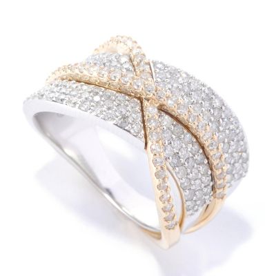 14K TT WG/YG OVER LAY DIAMOND RING