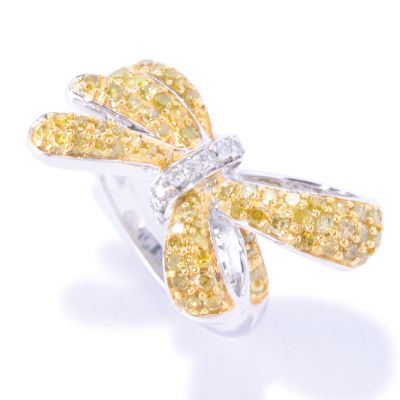 SS CHOICE FANCY COLOR DIAMOND BOW RING