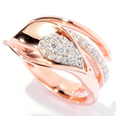SB SS/18K RGP PAVE CALLA LILY WRAP RING