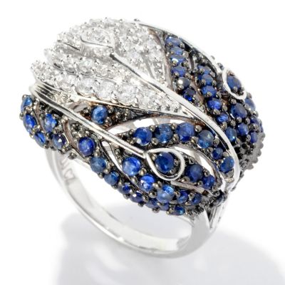127-615 - Sonia Bitton for Brilliante&reg; Platinum Embraced&trade; 3.02 DEW Peacock Feather Ring