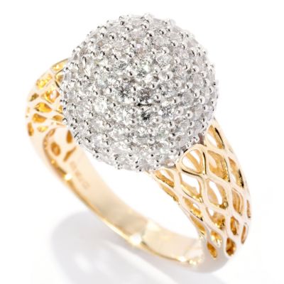 127-617 - Sonia Bitton for Brilliante&reg; Two-tone 2.14 DEW Round Cut Pave Ball Ring