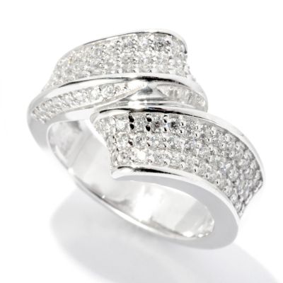 BLTA SS/PLAT ROUND CUT PAVE TWISTED RING