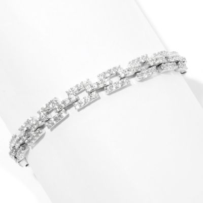 BLTA SS/PLAT ROUND CUT SQUARE LINK BRACELET