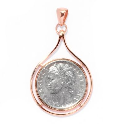 SS/18KGP PEND ITALIAN LIRE COIN PEAR-SHAPED