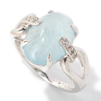 SS SEA BLUE COLOR ARGONITE RING