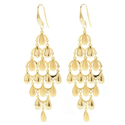 SS/18KGP EAR POLISHED & TEXTURED CHADELIER