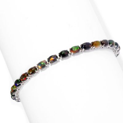 SS OVAL BLACK OPAL BRACELET
