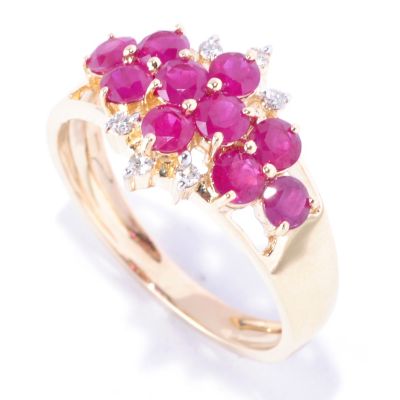 14K YG RUBY AND DIAMOND BAND