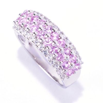 127-684 - Gem Treasures Sterling Silver Fancy & White Sapphire Band Ring