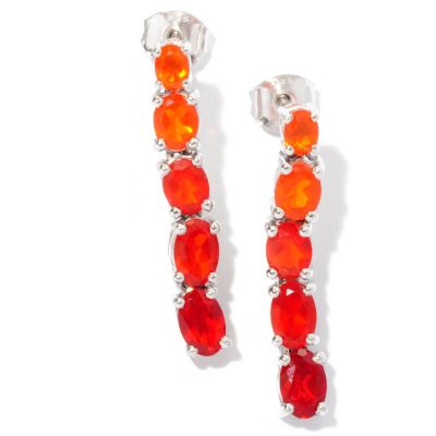 SS/P EAR SHADES OF FIRE OPAL GRADUATED LINE DROP