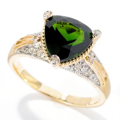 14K YG TRILLION CHROME WITH DIAMONDS RING