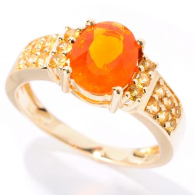 14K YG FIRE OPAL WITH YELLOW SAPP ACCENTS